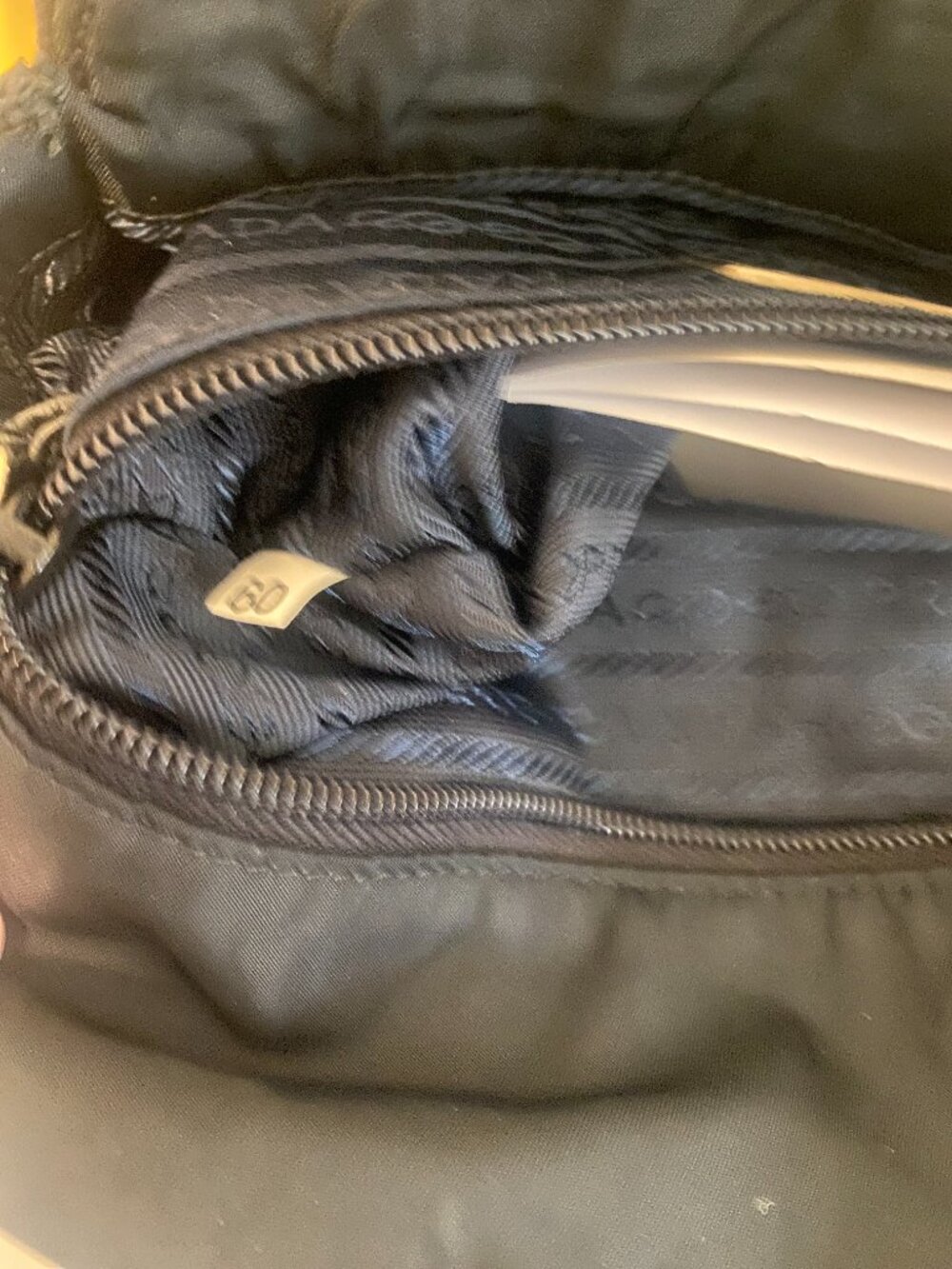 Authentic Preowned Classic Prada Nylon Shoulder Bag in Dark Navy. - Picture 11 of 17